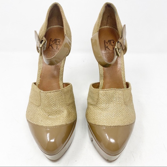 MRKT Market Lauren Heels Platform Tan Woven 7.5 - Picture 13 of 17